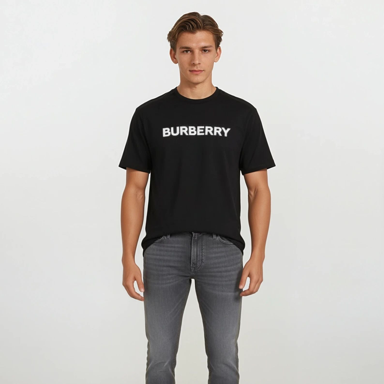 Burberry 'Harriston' Short Sleeve T-Shirt Black - Outlet Sale
