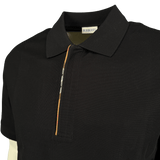 Burberry 'Hartford' Check Placket Zip Polo Black - Boinclo - Outlet Sale Under Retail