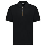 Burberry 'Hartford' Check Placket Zip Polo Black - Boinclo - Outlet Sale Under Retail