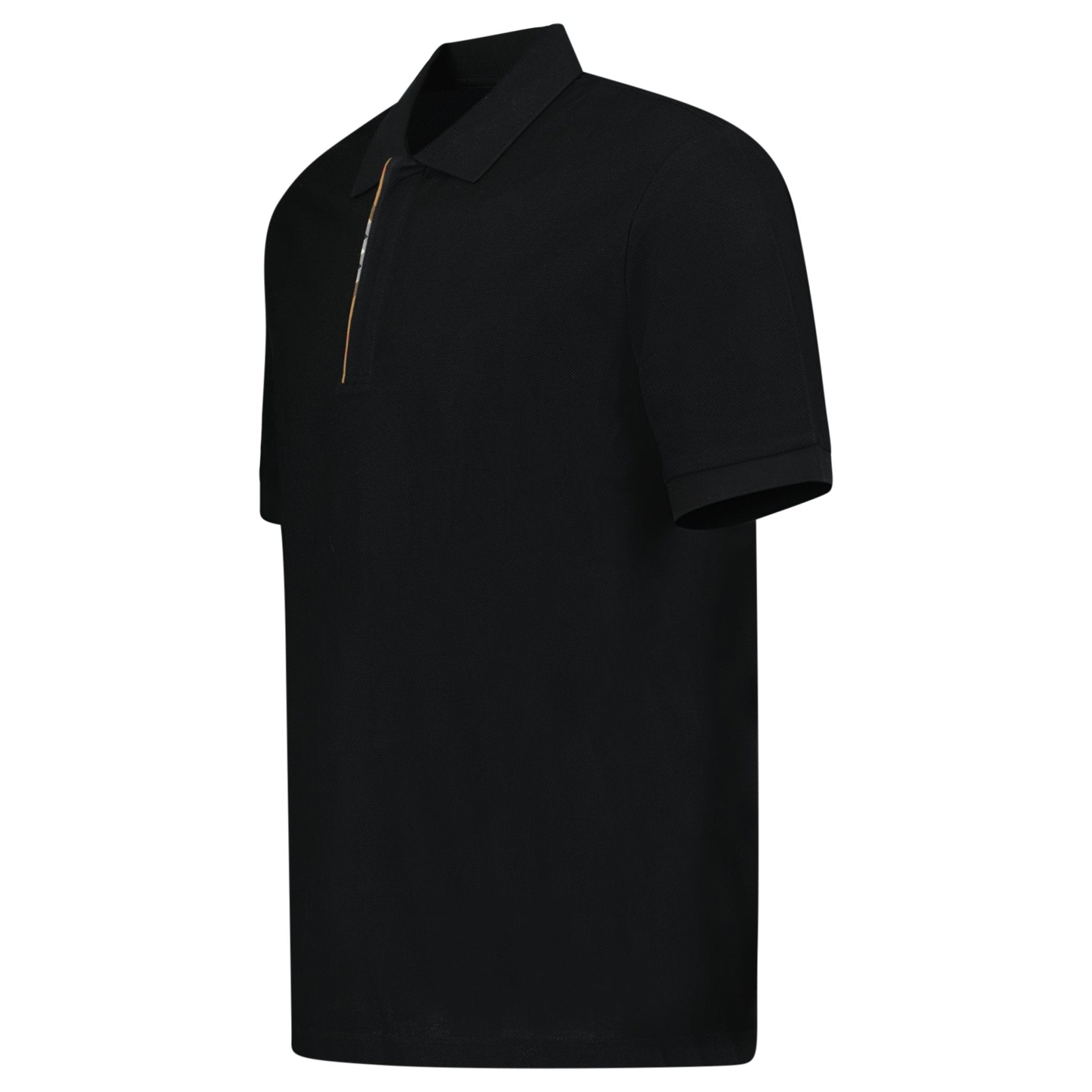 Burberry 'Hartford' Check Placket Zip Polo Black - Outlet Sale