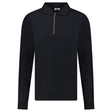 Burberry 'Hartford' Long Sleeve Check Placket Zip Polo Black - Boinclo - Outlet Sale Under Retail