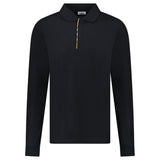 Burberry 'Hartford' Long Sleeve Check Placket Zip Polo Black - Boinclo - Outlet Sale Under Retail