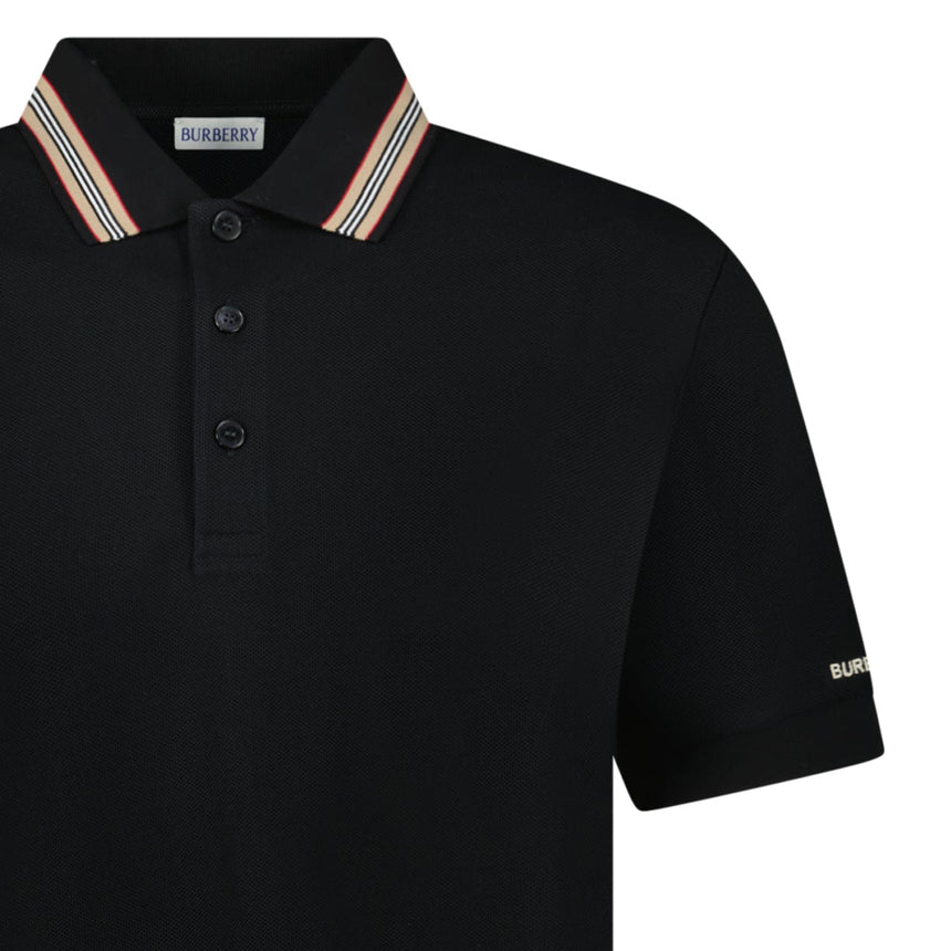 Burberry ‘Hartford’ Striped Check Short Sleeve Polo in Black - Boinclo - Outlet Sale Under Retail