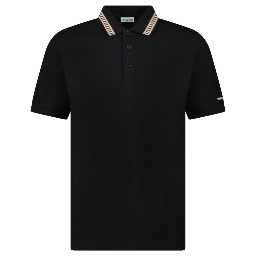 Burberry ‘Hartford’ Striped Check Short Sleeve Polo in Black - Boinclo - Outlet Sale Under Retail