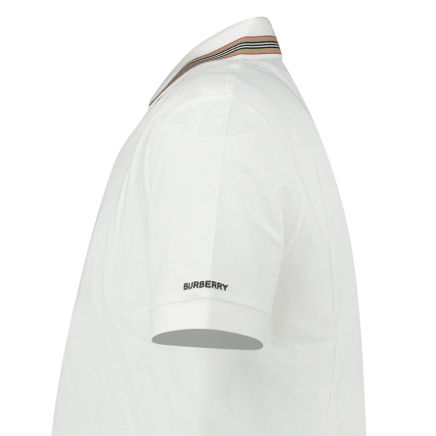 Burberry ‘Hartford’ Striped Check Short Sleeve Polo in White - Boinclo - Outlet Sale Under Retail