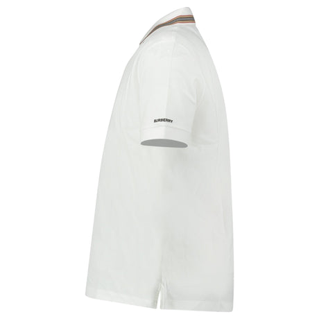 Burberry ‘Hartford’ Striped Check Short Sleeve Polo in White - Boinclo - Outlet Sale Under Retail