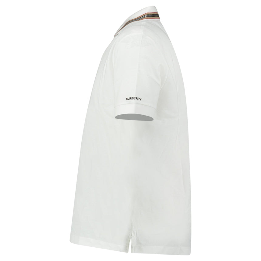 Burberry ‘Hartford’ Striped Check Short Sleeve Polo in White - Boinclo - Outlet Sale Under Retail