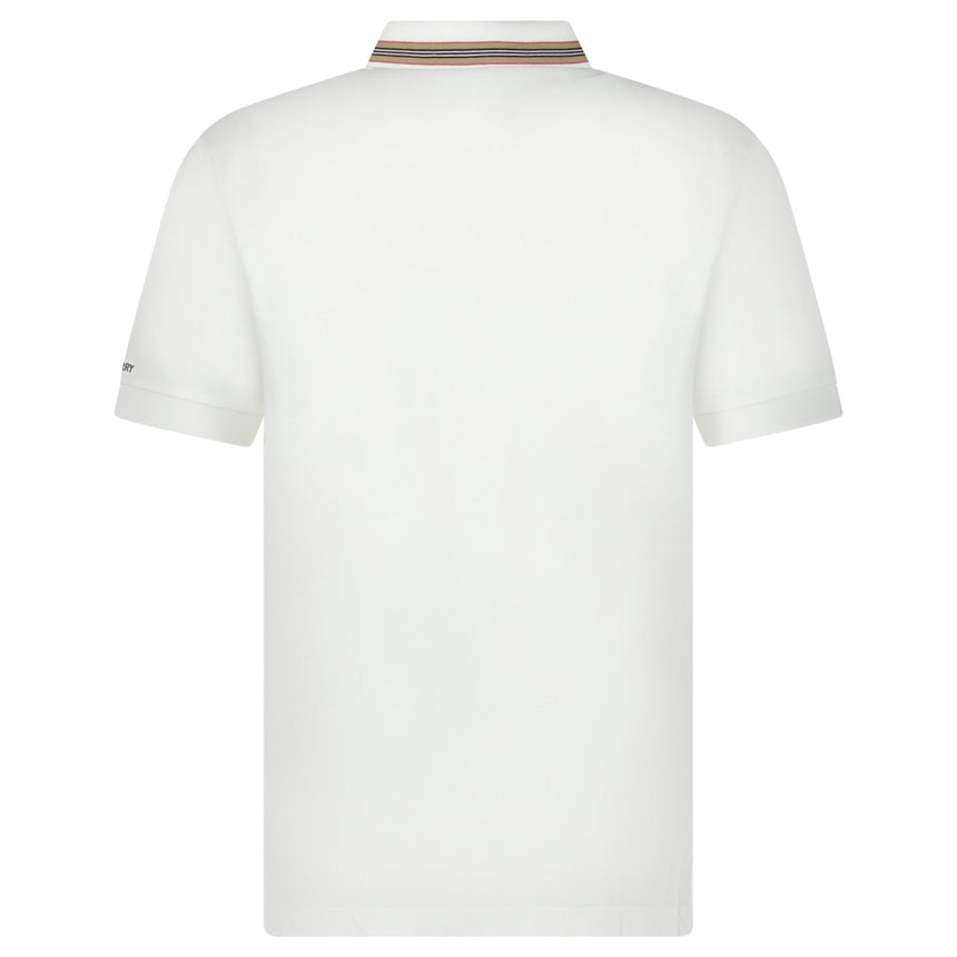 Burberry ‘Hartford’ Striped Check Short Sleeve Polo in White - Boinclo - Outlet Sale Under Retail
