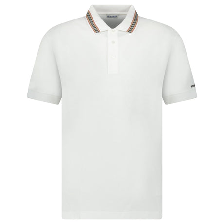 Burberry ‘Hartford’ Striped Check Short Sleeve Polo in White - Boinclo - Outlet Sale Under Retail