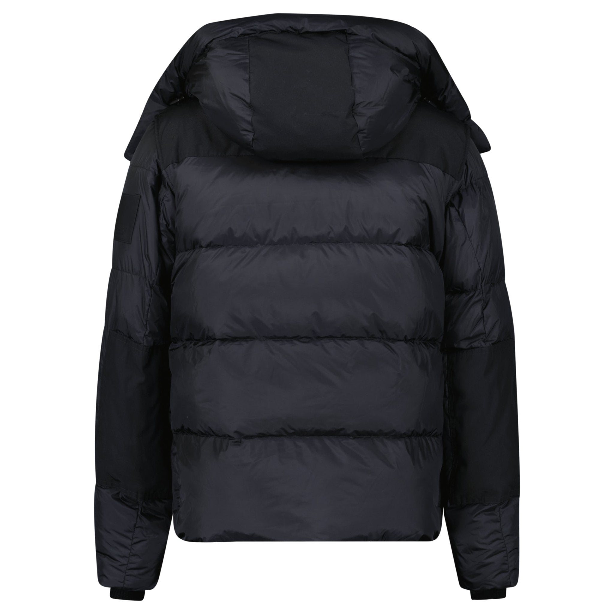 Burberry 'Leeds' Detachable Sleeve Hooded Down Jacket Black