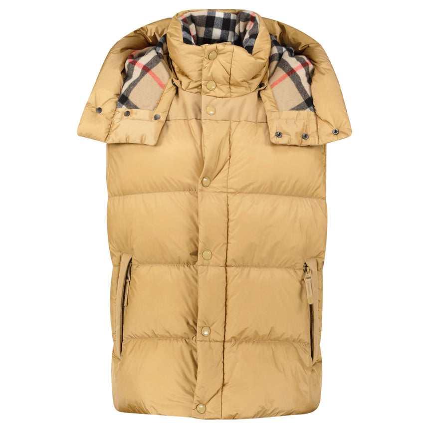 Burberry 'Leeds' Detachable Sleeve Hooded Down Jacket Warm Honey - Boinclo - Outlet Sale Under Retail