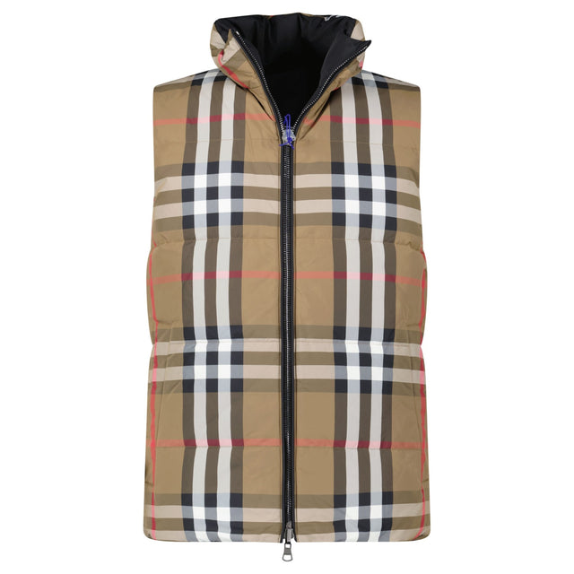 Burberry 'Lowick' Reversible Down Gilet Black & Check - Boinclo - Outlet Sale Under Retail