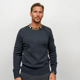 Burberry 'Noland' Knitted Wool/ Cashmere Jumper Check Neck Charcoal Grey - Boinclo - Outlet Sale Under Retail