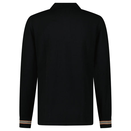 Burberry 'Pace' Signature Stripe Wool Polo Black - Boinclo - Outlet Sale Under Retail