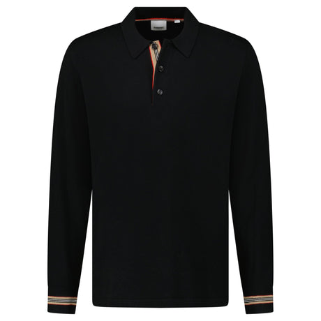 Burberry 'Pace' Signature Stripe Wool Polo Black - Boinclo - Outlet Sale Under Retail