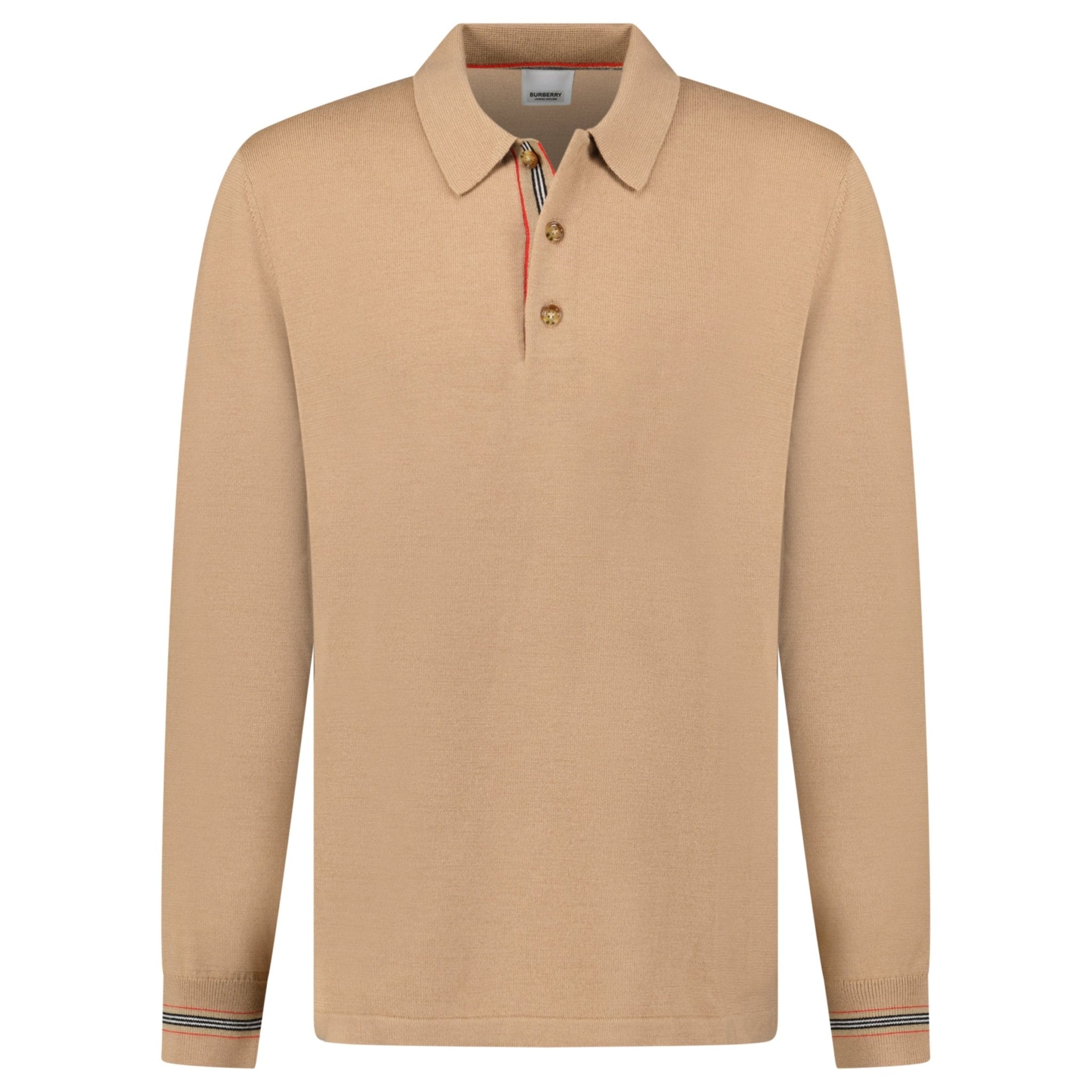Color variation of Burberry 'Pace' Signature Stripe Wool Polo Camel
