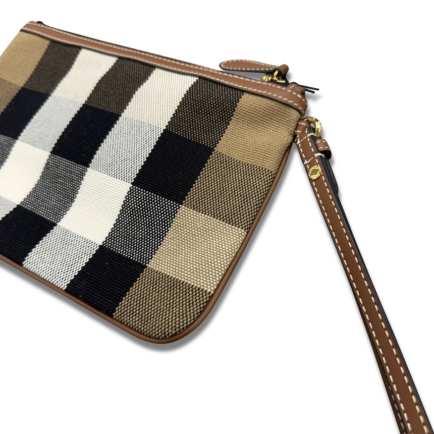 Burberry Peyton Check Wristlet Taupe Brown - Boinclo - Outlet Sale Under Retail