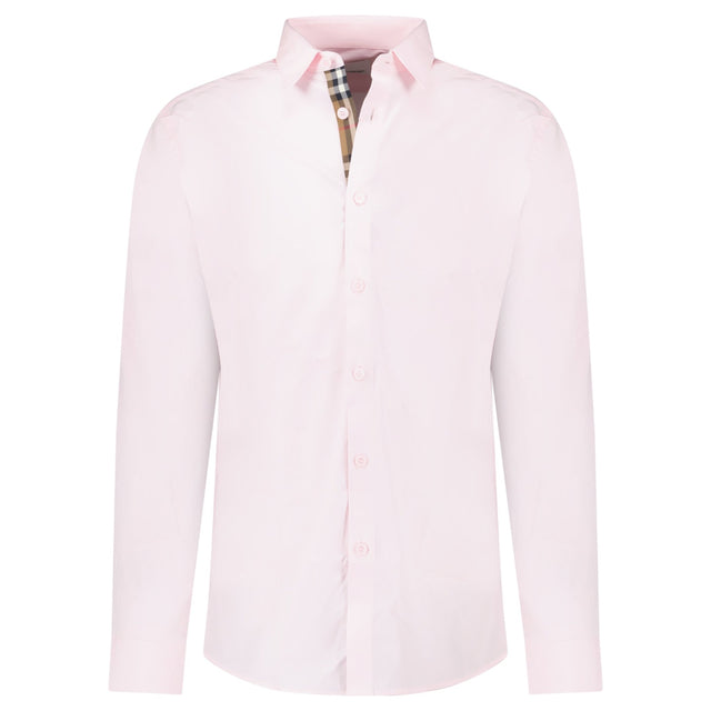 Burberry 'Shefford' Check Placket Long Sleeve Shirt in Pale Pink - Boinclo - Outlet Sale Under Retail