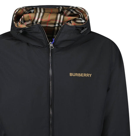 Burberry 'Stanford' Zip - Up Check Reversible Hooded Jacket Black & Check - Boinclo - Outlet Sale Under Retail