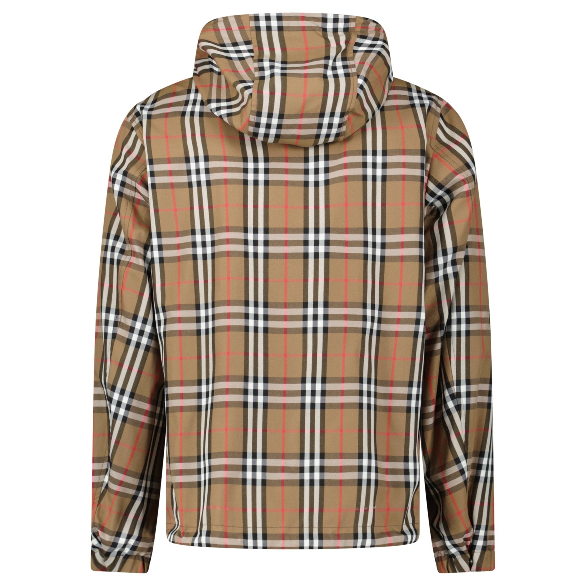 Burberry 'Stanford' Zip-Up Check Reversible Hooded Jacket Black