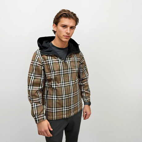 Burberry 'Stanford' Zip - Up Check Reversible Hooded Jacket Black & Check - Boinclo - Outlet Sale Under Retail