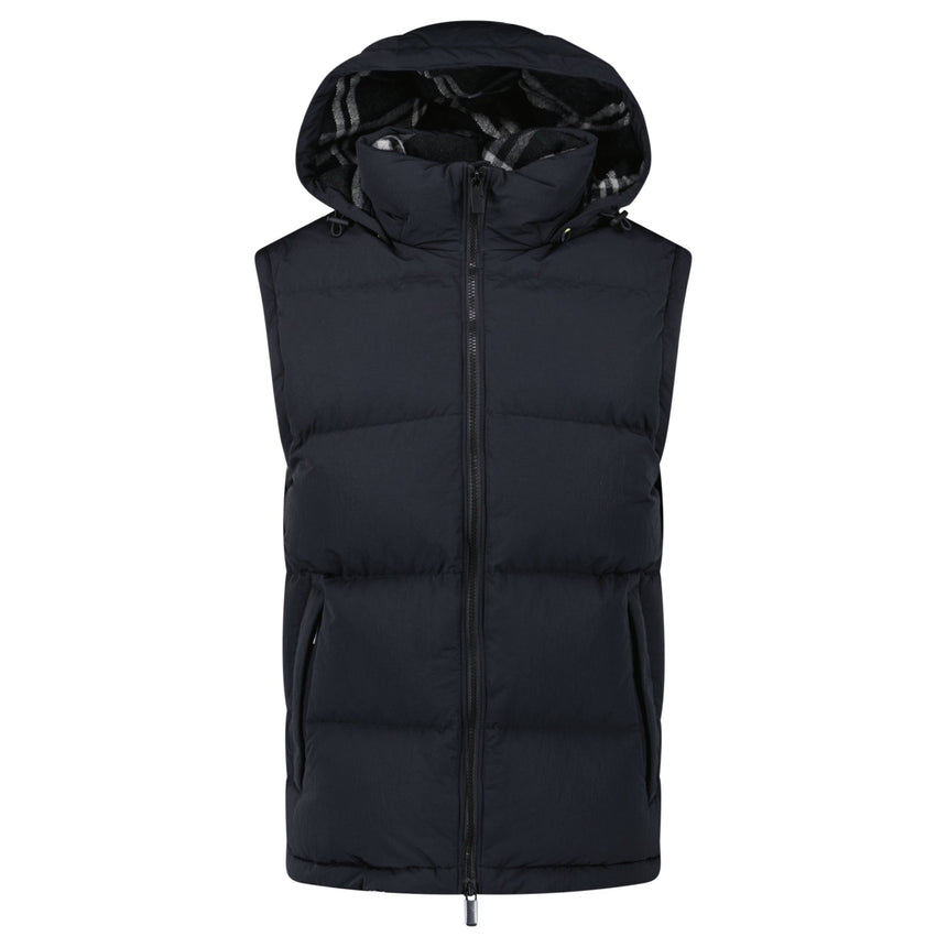 Burberry Technical Nylon Puffer Coat / Gilet in Charcoal Black - Boinclo - Outlet Sale Under Retail