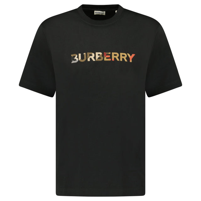 Burberry Check Logo Embroidered T-Shirt Black - Boinclo - Outlet Sale Under Retail