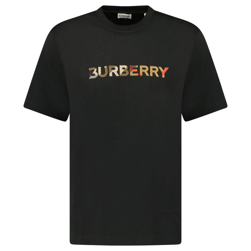 Burberry Check Logo Embroidered T-Shirt Black - Boinclo - Outlet Sale Under Retail