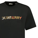 Burberry Check Logo Embroidered T-Shirt Black - Boinclo - Outlet Sale Under Retail