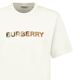 Burberry Check Logo Embroidered T-Shirt White - Boinclo - Outlet Sale Under Retail