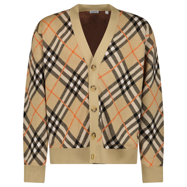 Burberry Check Wool Cardigan in Beige - Boinclo - Outlet Sale Under Retail