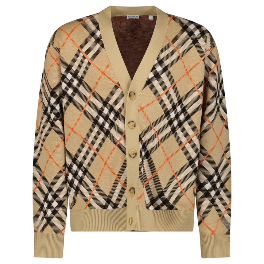 Burberry Check Wool Cardigan in Beige - Boinclo - Outlet Sale Under Retail