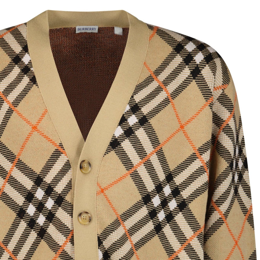 Burberry Check Wool Cardigan in Beige - Boinclo - Outlet Sale Under Retail