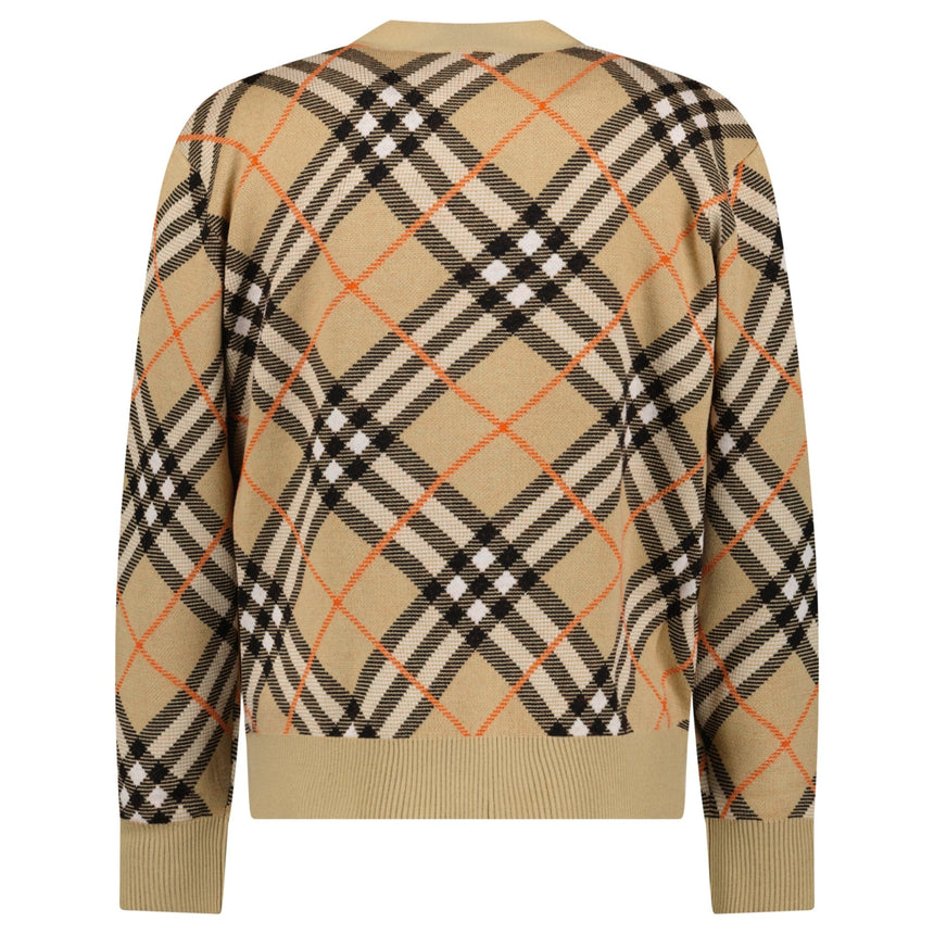 Burberry Check Wool Cardigan in Beige - Boinclo - Outlet Sale Under Retail