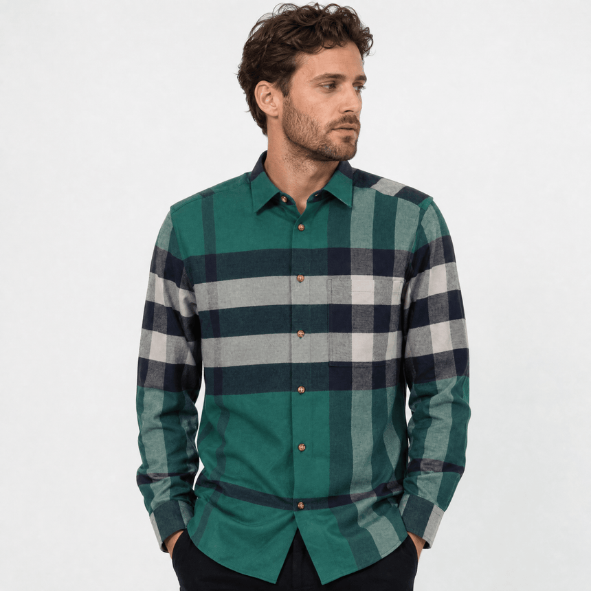 Burberry 'Claverdon' Check Shirt in Dark Racing Green - Boinclo - Outlet Sale Under Retail