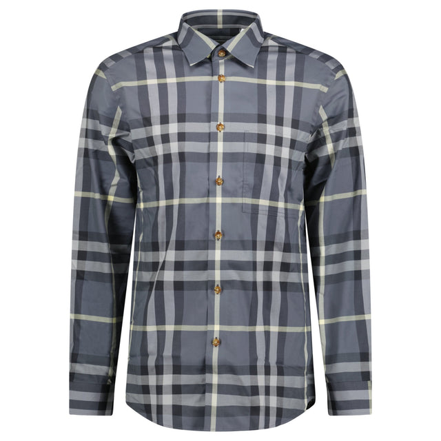 Burberry 'Claverdon' Check Shirt in Grey Black Outlet Sale