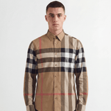 Burberry 'Claverdon' Check Shirt in Taupe Brown - Boinclo - Outlet Sale Under Retail