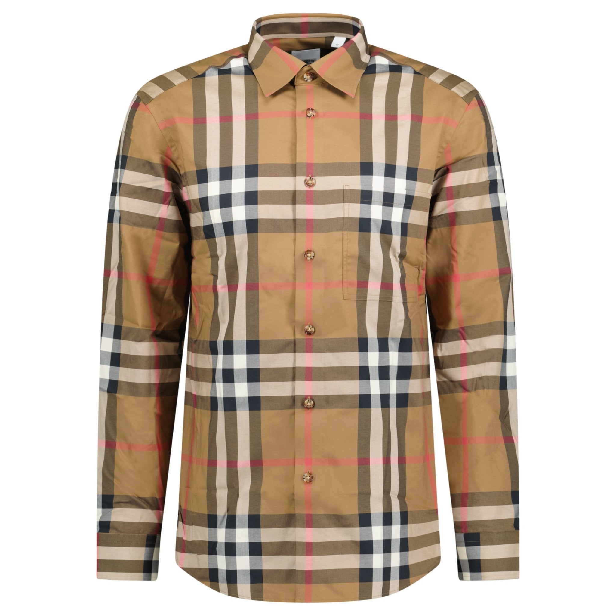 Burberry Claverdon Check Shirt in Taupe Brown Outlet Sale Always Under Retail Boinclo