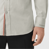 Burberry Claverdon Long-Sleeved Poplin Shirt in Laurel Green Melange - Boinclo - Outlet Sale Under Retail