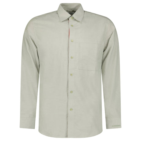 Burberry Claverdon Long-Sleeved Poplin Shirt in Laurel Green Melange - Boinclo - Outlet Sale Under Retail