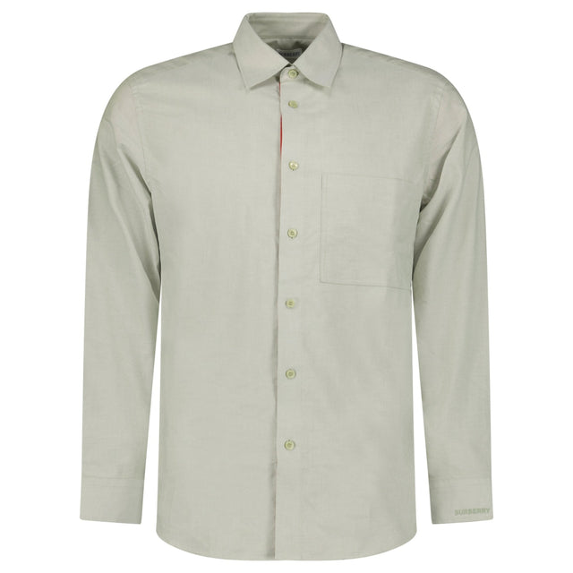 Burberry Claverdon Long-Sleeved Poplin Shirt in Laurel Green Melange - Boinclo - Outlet Sale Under Retail