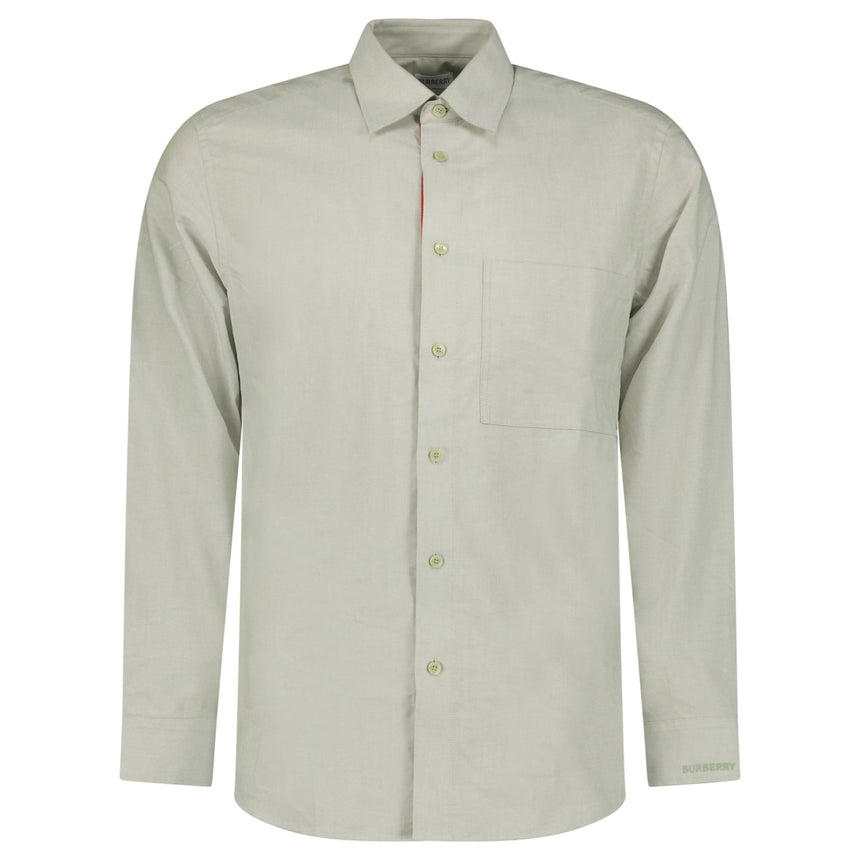 Burberry Claverdon Long-Sleeved Poplin Shirt in Laurel Green Melange - Boinclo - Outlet Sale Under Retail