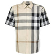 Burberry Claverdon Short-Sleeved Check Stretch Cotton Shirt in Modern Beige - Boinclo - Outlet Sale Under Retail