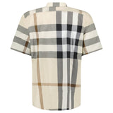 Burberry Claverdon Short-Sleeved Check Stretch Cotton Shirt in Modern Beige - Boinclo - Outlet Sale Under Retail