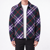 Burberry Claydon Check Wool Jacket in Dark Green and Purple Check - Boinclo - Outlet Sale Under Retail