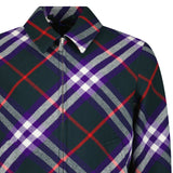 Burberry Claydon Check Wool Jacket in Dark Green and Purple Check - Boinclo - Outlet Sale Under Retail