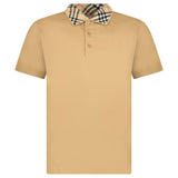 Burberry 'Cody' Check Short Sleeve Polo Shirt in Beige - Boinclo - Outlet Sale Under Retail