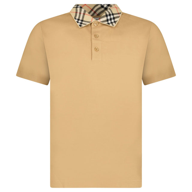 Burberry 'Cody' Check Short Sleeve Polo Shirt in Beige - Boinclo - Outlet Sale Under Retail