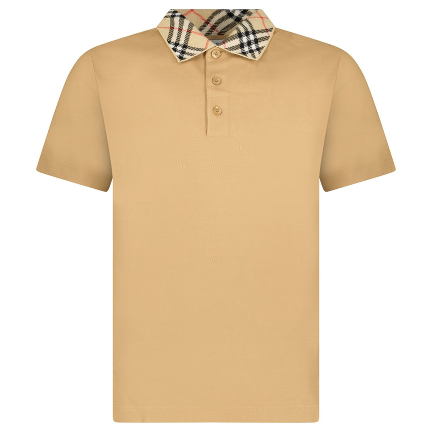 Burberry 'Cody' Check Short Sleeve Polo Shirt in Beige - Boinclo - Outlet Sale Under Retail