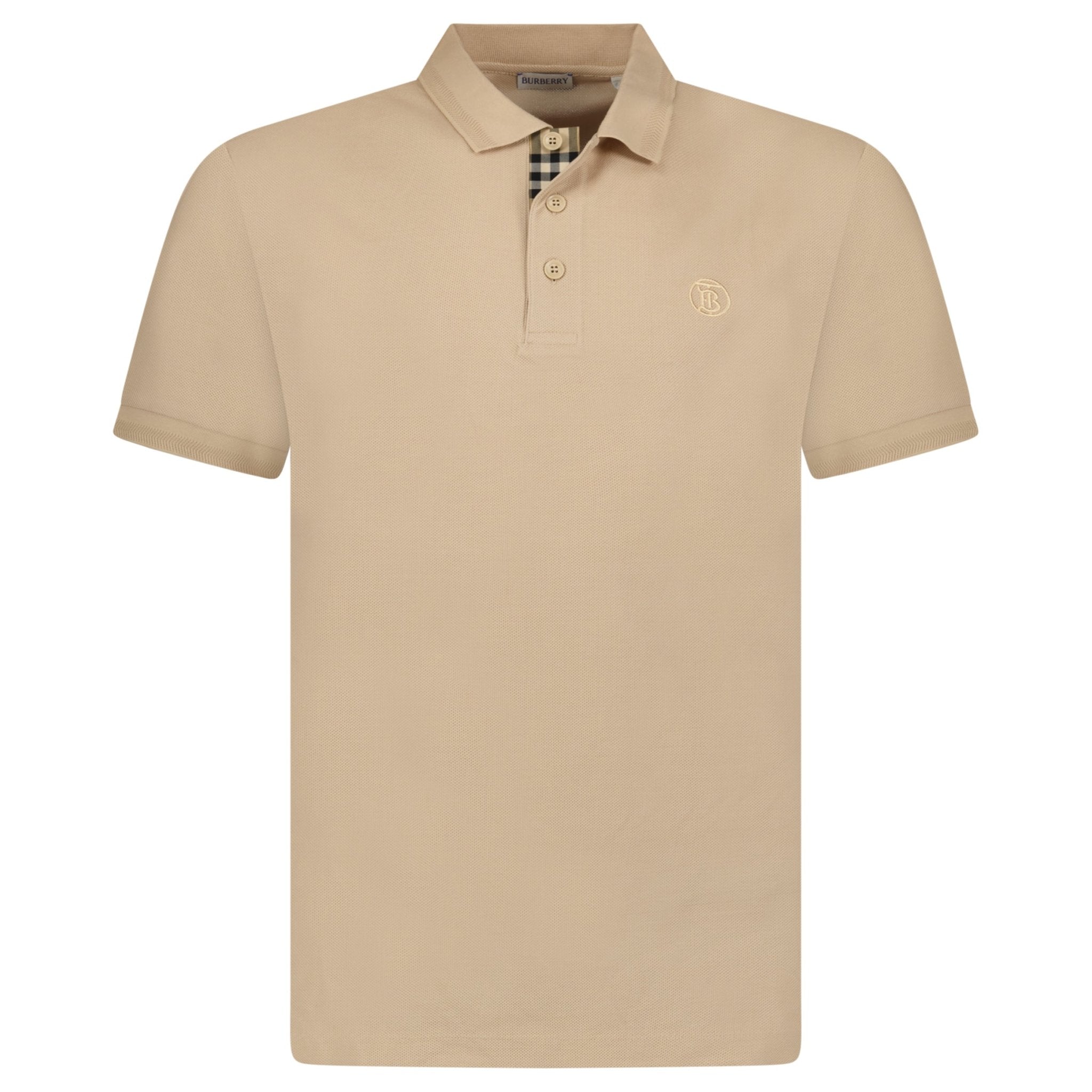 Color variation of 'Eddie' TB Check Placket Polo-Shirt Beige